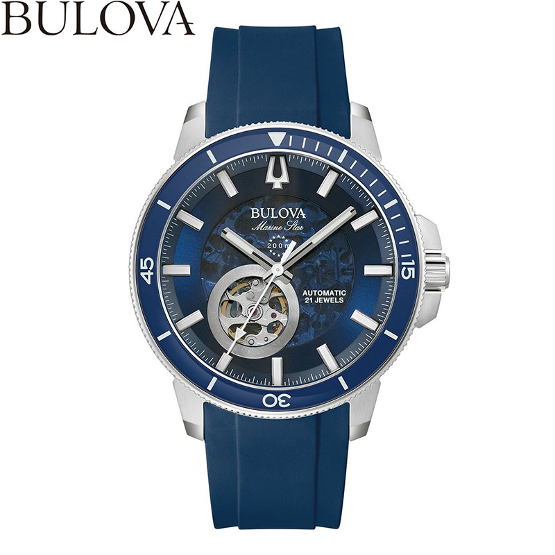 ブローバBULOVA メンズ 自動巻き マリンスター 96A303 腕時計 BULOVA（ブローバ） 無金利ローン可 マリンスター Marine Star 96A303