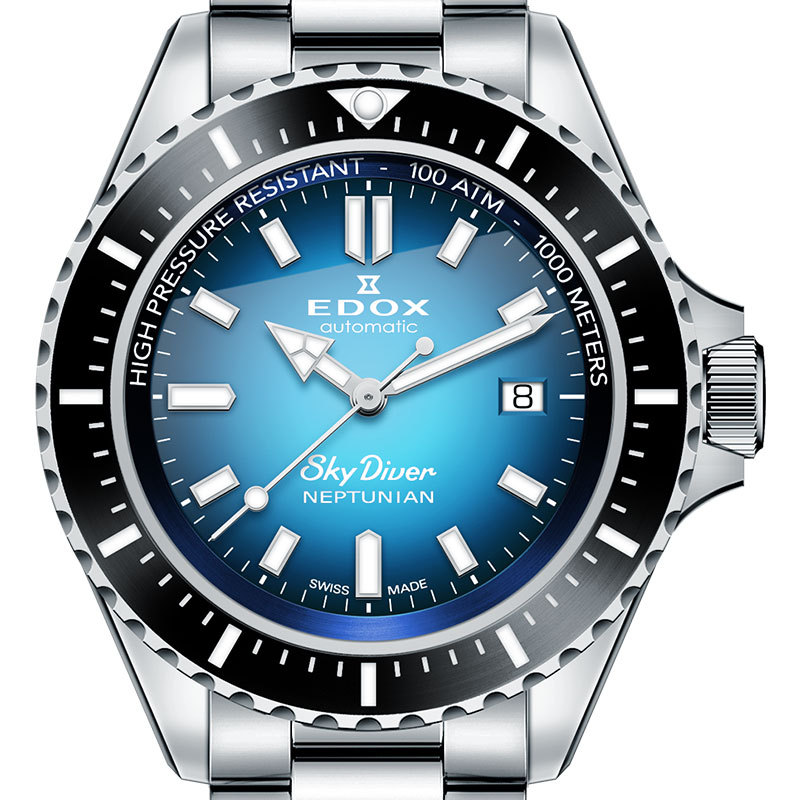 無金利ローン可 3年間無料点検付 エドックス スカイダイバー ネプチュニアン オートマティック メンズ 腕時計 時計 80120-3NM-BUIDN