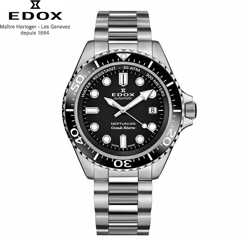 無金利ローン可 3年間無料点検付 エドックス EDOX ネプチュニアン NEPTUNIAN GRANDE RESERVE DATE AUTOMATIC 80801-3NM-NIN メンズ 腕時計 ダイバーズ | EDOX | 01