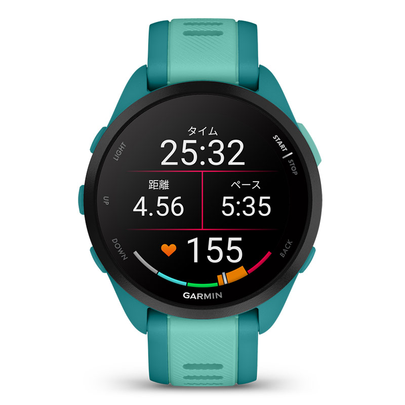 保護フィルム付 無金利ローン可 ガーミン GARMIN フォアランナー 165 ミュージック Forerunner 165 Music Turquoise 010-02863-92 スマートウォッチ 音楽｜thewatchshopwebstore｜08