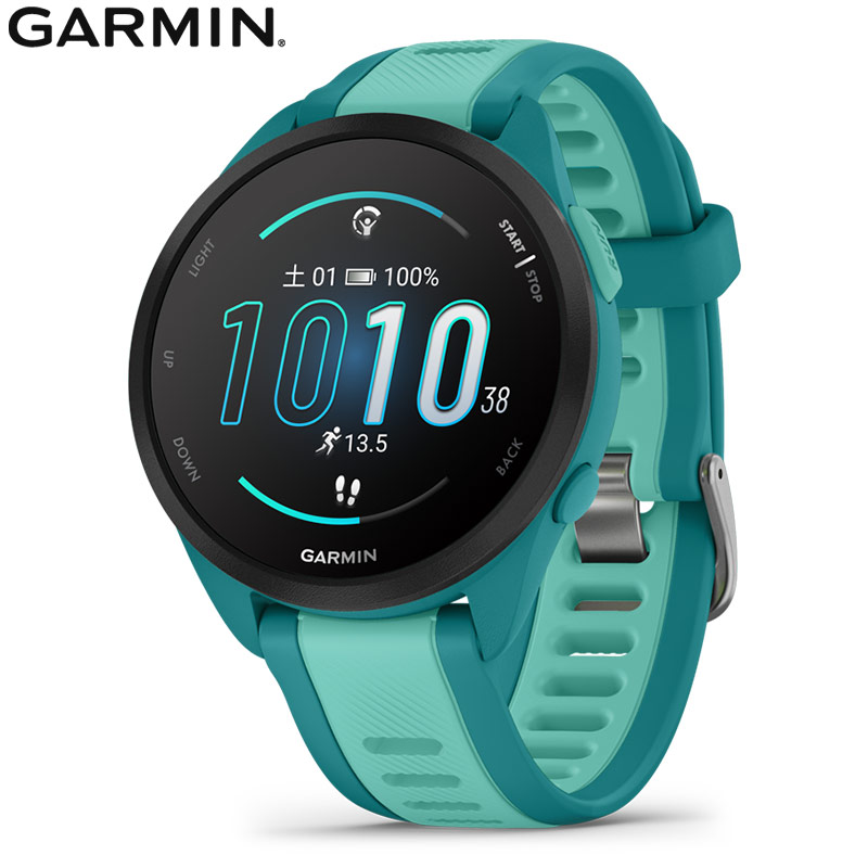 保護フィルム付 無金利ローン可 ガーミン GARMIN フォアランナー 165 ミュージック Forerunner 165 Music Turquoise 010-02863-92 スマートウォッチ 音楽｜thewatchshopwebstore｜02