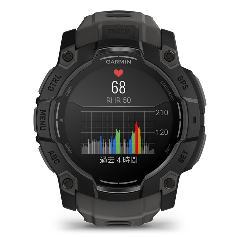 無金利ローン可 ガーミン GARMIN インスティンクト3 アモレッド 50mm Instinct 3 AMOLED 50mm Black Charcoal 010-03020-30 メンズ スマートウォッチ Suica_11