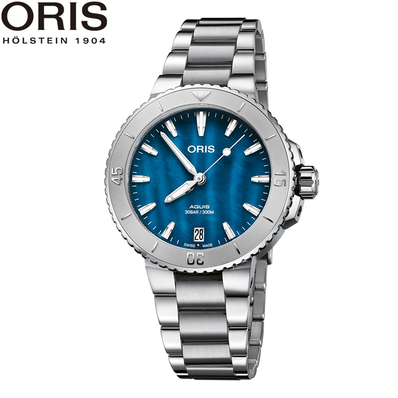 無金利ローン可 3年間無料点検付 オリス ORIS 腕時計 アクイスデイト aquis date 01 733 7770 4155-07 8 18 05P レディース 高級 時計 スイス製 ブランド 自動巻｜thewatchshopwebstore｜02