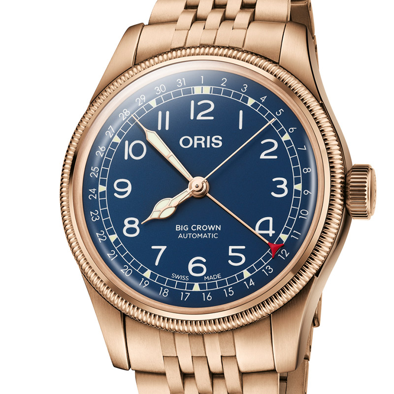 美品 オリス ポインターデイト ビッグクラウン ブロンズ ORIS オリス(ORIS) 2022新作 ロングセラー初のフルブロンズモデル。オリス