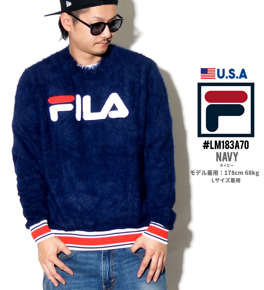 Fila フィラ モヘア ニットセーター メンズ Usa企画 ユニセックス アップリケ ロゴ リブデザイン スポーツ ストリートファッション B系 Lm1a70 Flpt017 B系 Hiphop Third 通販 Yahoo ショッピング