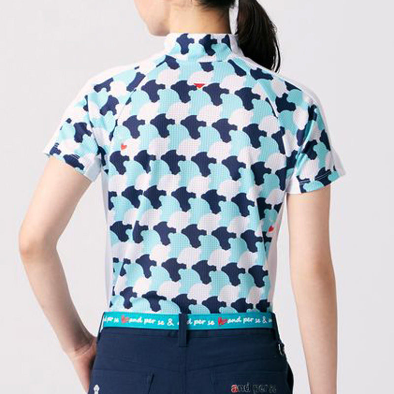 and per se（アンパスィ） レディース モックネック 半袖 シャツ