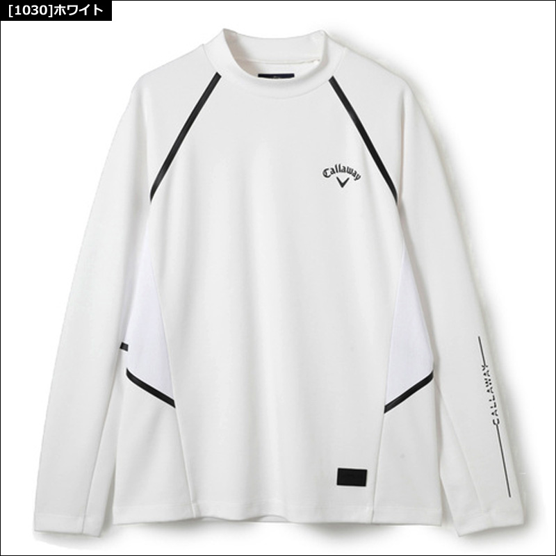 Callaway ビッグロゴ モックネック ホワイト Callaway ビッグロゴ モックネック ホワイト メンズウェア