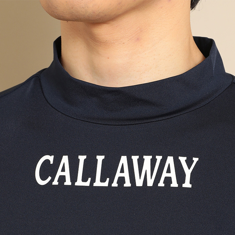 Callaway - Callaway プリントストレッチスムース 半袖モックネックシャツ Callaway キャロウェイ ゴルフウェア 半袖シャツ 春 夏