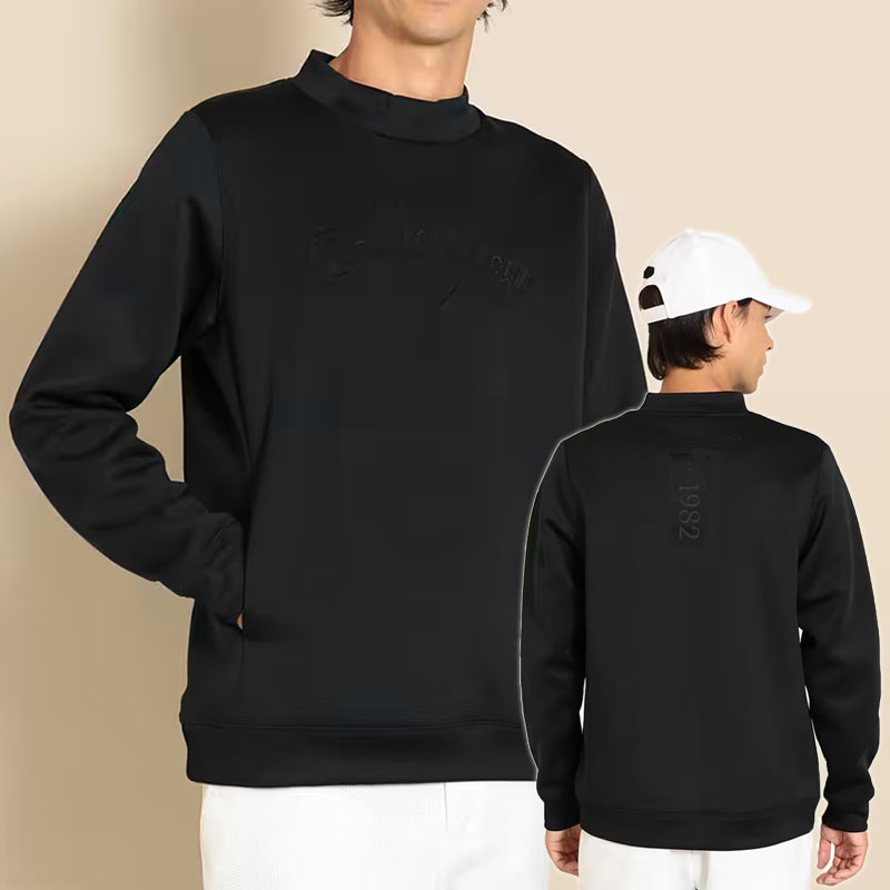 【キャロウェイ】新品タグ付✨ダンボールニット トレーナー ブラック M Callaway（キャロウェイ） メンズ モックネック 長袖 スウェット