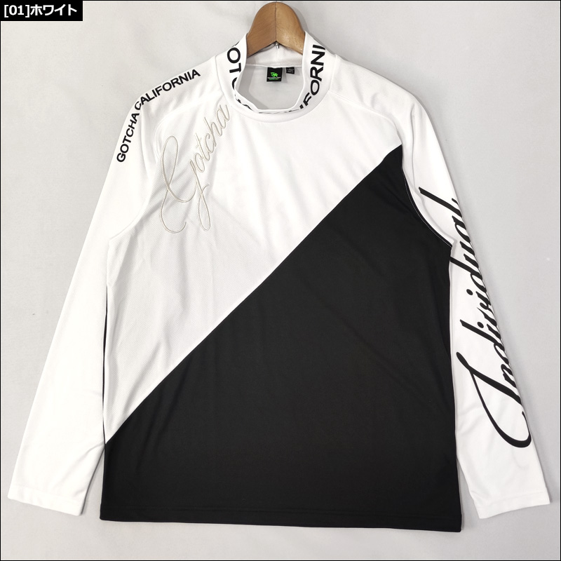 GOTCHA GOLF ガッチャゴルフ メンズ 吸汗速乾 モックネック 長袖