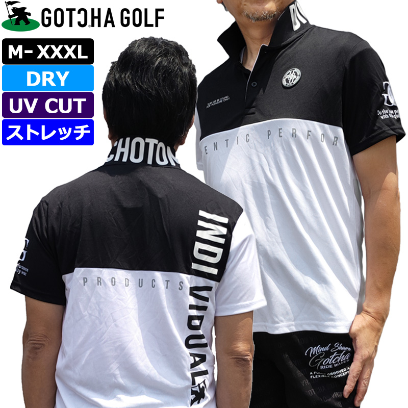 GOTCHA GOLF ガッチャゴルフ メンズ 吸汗速乾 UVカット 半袖