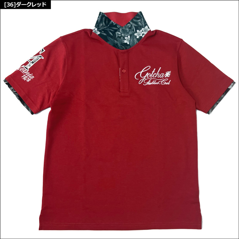 GOTCHA GOLF ガッチャゴルフ ブラックボタニカル 半袖