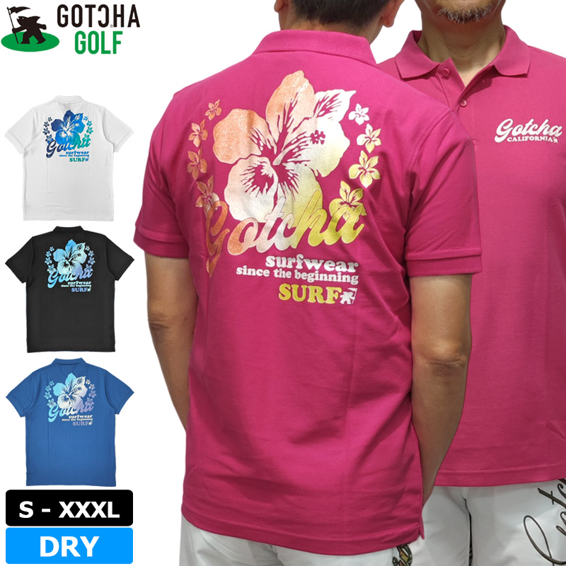 GOTCHA GOLF ガッチャゴルフ メンズ 吸汗速乾 半袖 ポロシャツ
