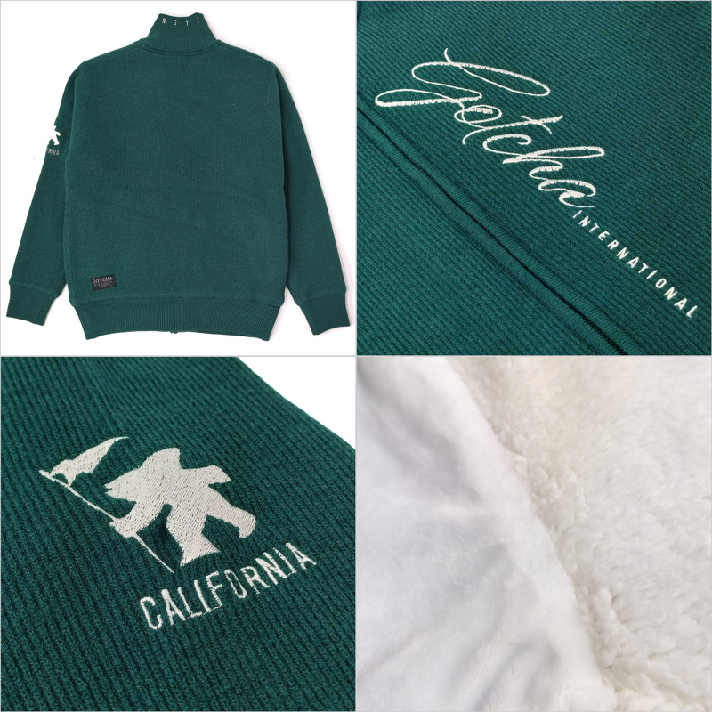 GOTCHA GOLF クーポン有 ガッチャゴルフ ジップアップ ニット 長袖