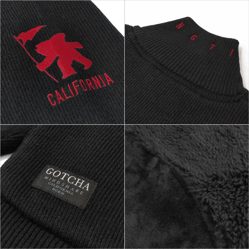 GOTCHA GOLF クーポン有 ガッチャゴルフ ジップアップ ニット 長袖