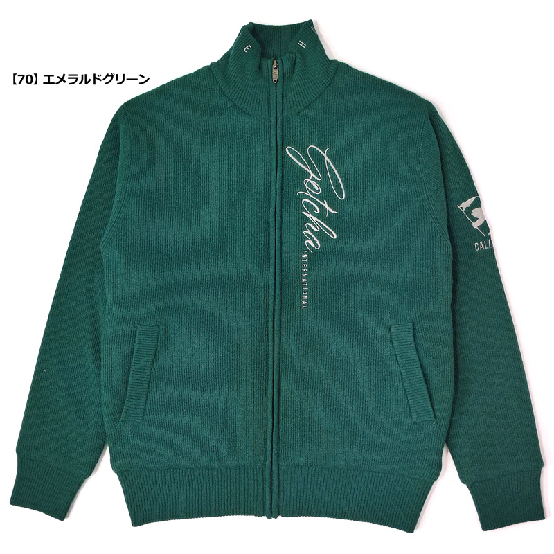 GOTCHA GOLF クーポン有 ガッチャゴルフ ジップアップ ニット 長袖