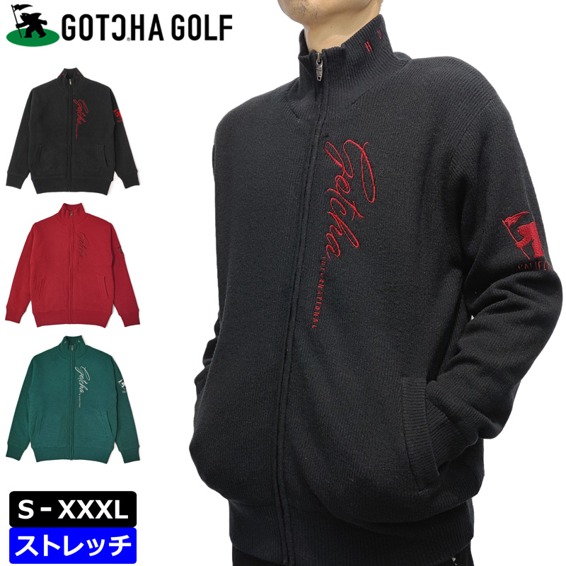 ガッチャゴルフ ジップアップ ニット 長袖 ブルゾン 233GG1404 裏ボア ストレッチ GOTCHA GOLF 【新品】SCBR ゴルフウェア ジャケット NOV3 gtwrn233gg1404.jpg