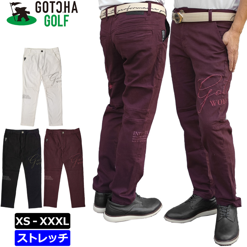 ガッチャゴルフ ストレッチ ロングパンツ ワントーン ビッグロゴ 241GG1805 GOTCHA GOLF【新品】SCBR シンプル 無地 ゴルフウェア ボトムス GOTCHA GOLF ガッチャゴルフ ストレッチ ロングパンツ ワントーン