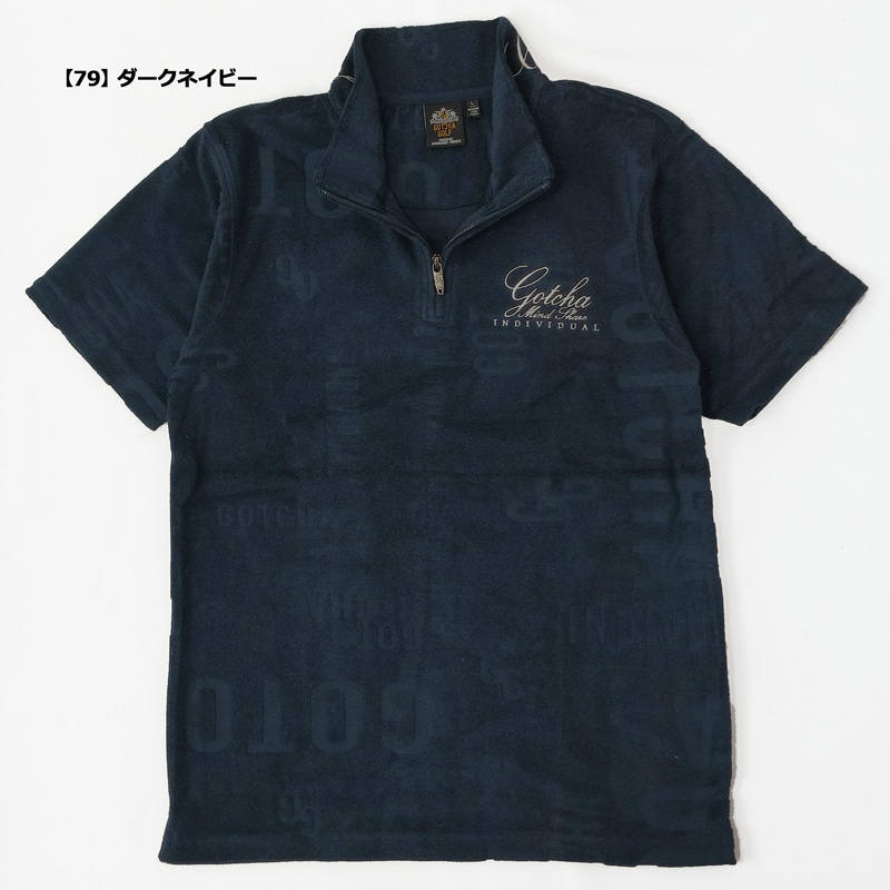 GOTCHA GOLF ガッチャゴルフ メンズ 吸汗速乾 ハーフジップ 半袖