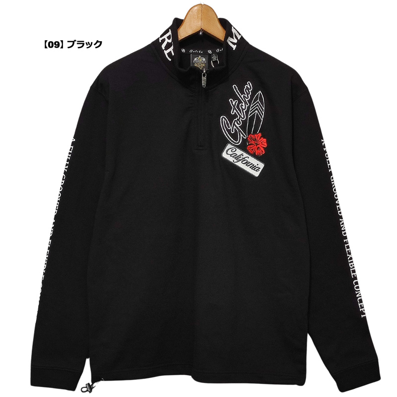 ガッチャ ゴルフウェア Lサイズ 長袖 黒 GG 白 GOTCHA GOLF ガッチャゴルフ メンズ ハーフジップ 長袖シャツ モック