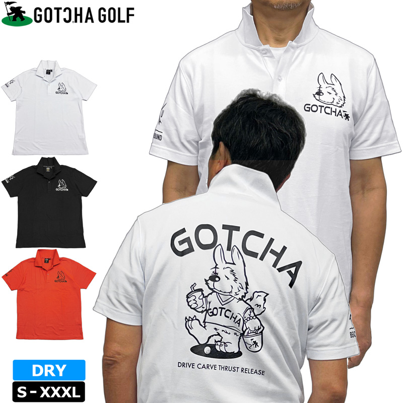 GOTCHA GOLF ガッチャゴルフ メンズ 吸汗速乾 半袖 ポロシャツ