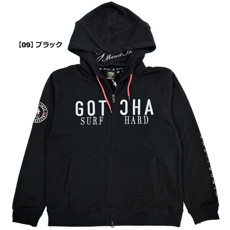 GOTCHA golfパーカー茶黒L 新品未使用 GOTCHA GOLF ガッチャゴルフ 2025 メンズ フルジップ長袖パーカー 裏