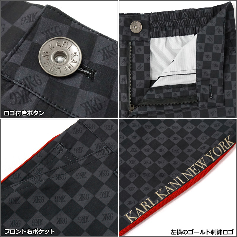 KAPPA GOLF ヘリンボーンパターンパンツ ブルー - メルカリ
