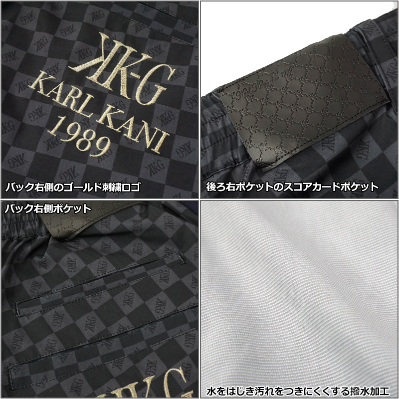 KAPPA GOLF ヘリンボーンパターンパンツ ブルー - メルカリ