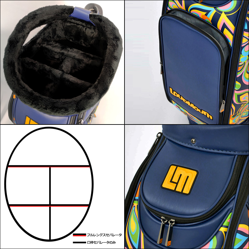 LOUDMOUTH ラウドマウス 9.5型 3点式 キャディバッグ シャガ