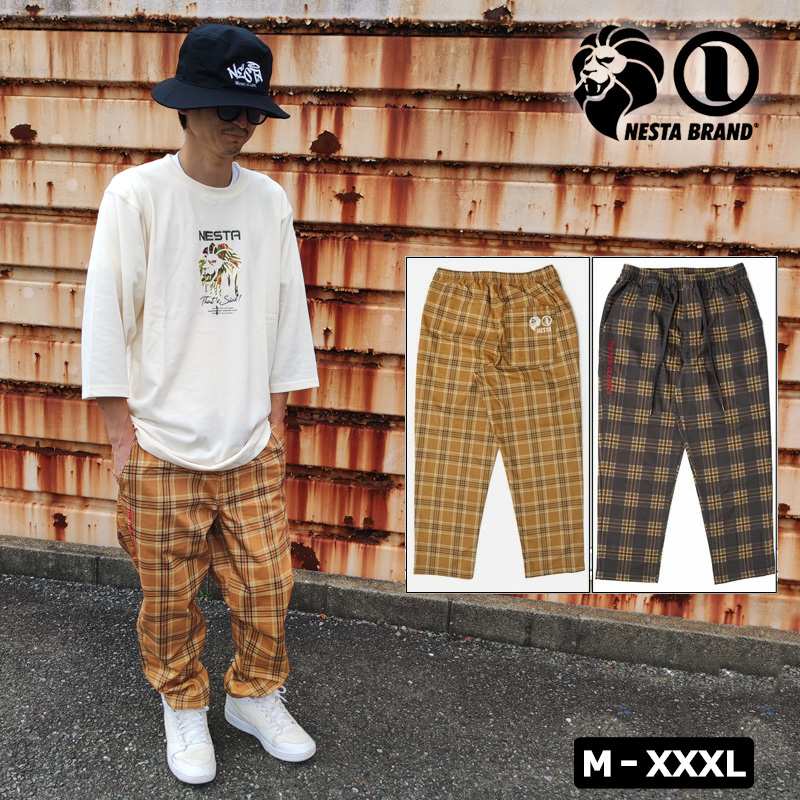 ネスタブランド クロップド イージーパンツ ストレッチ 221NB1806 チェック柄 リラックス 【新品】1F2W NESTA BRAND 春 夏 秋 メンズファッション ロングパンツ ストリート NESTA BRAND（ネスタブランド） クロップド イージーパンツ ストレッチ