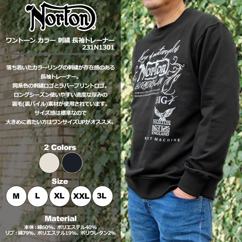 ノートン（NORTON） 長袖 スウェット 231N1301 メンズ フロント