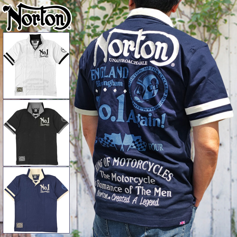 ノートン 半袖 ポロシャツ 232N1231 No.1 刺繍 Norton SAAR