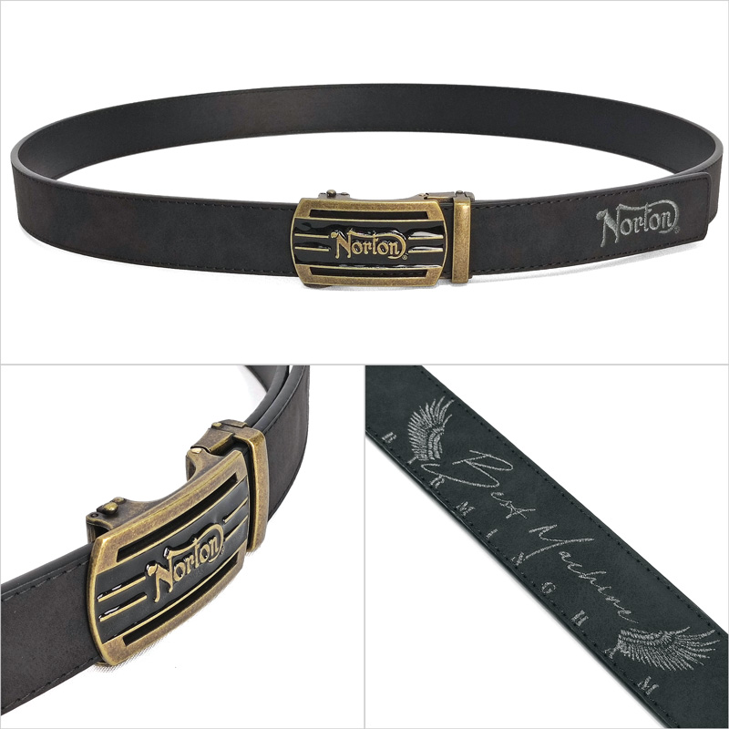 ノートン（NORTON） メンズ ホールレス ベルト ラメ刺繍 241N8102 合成