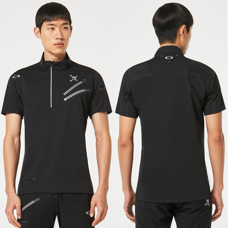 OAKLEY オークリー スカル メンズ 吸汗速乾 ジップアップ モック