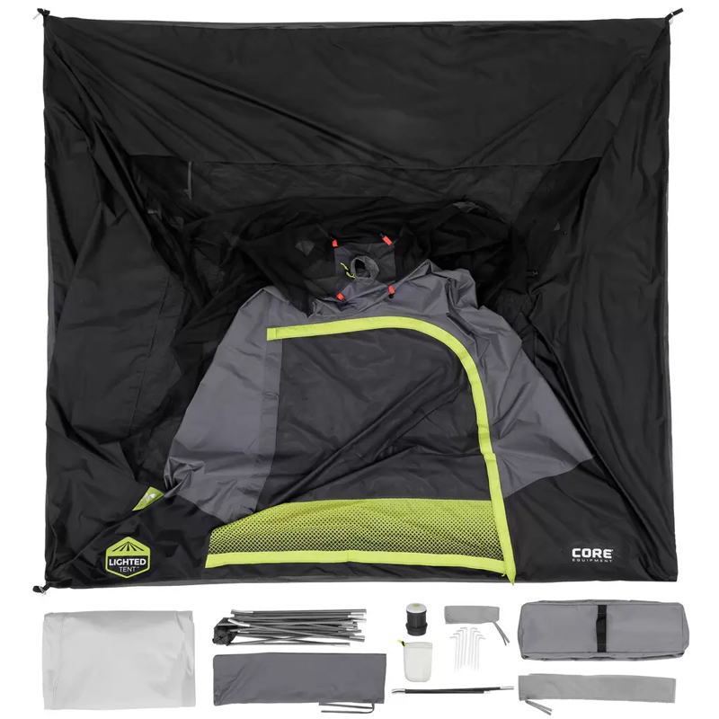 CORE 6人用 ライト付き ドームテント 3m×2.7m×1.6m LED2段階照明 CORE 6人用 ライト付き ドームテント 3m×2.7m×1.6m LED2段階照明