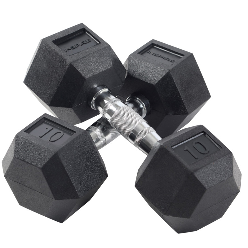 インスパイアフィットネス ヘックスラバー ダンベル 12個セット ラック付き Inspire Fitness Rubber Hex Dumbbell  Set with rack トレーニング用品