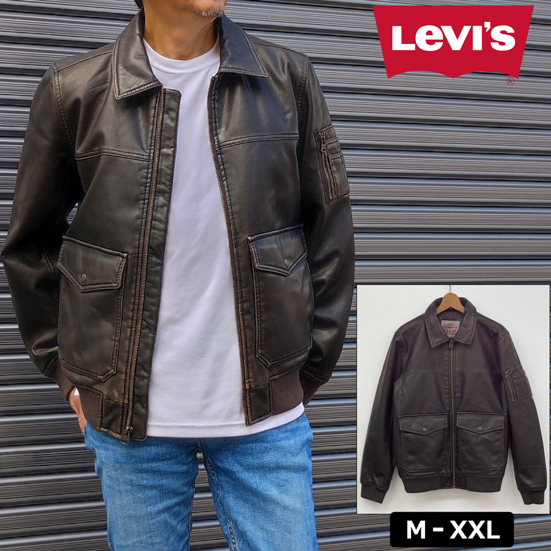 Levi's リーバイス メンズ MA-1スタイル レザージャケット A7753-0000 ダークブラウン ライダースジャケット フライトジャケット  ブルゾン ジャンバー OCT2 : otwrnlvsa7753-0000 : サードウェイブ 365スポーツ - 通販 - Yahoo!ショッピング