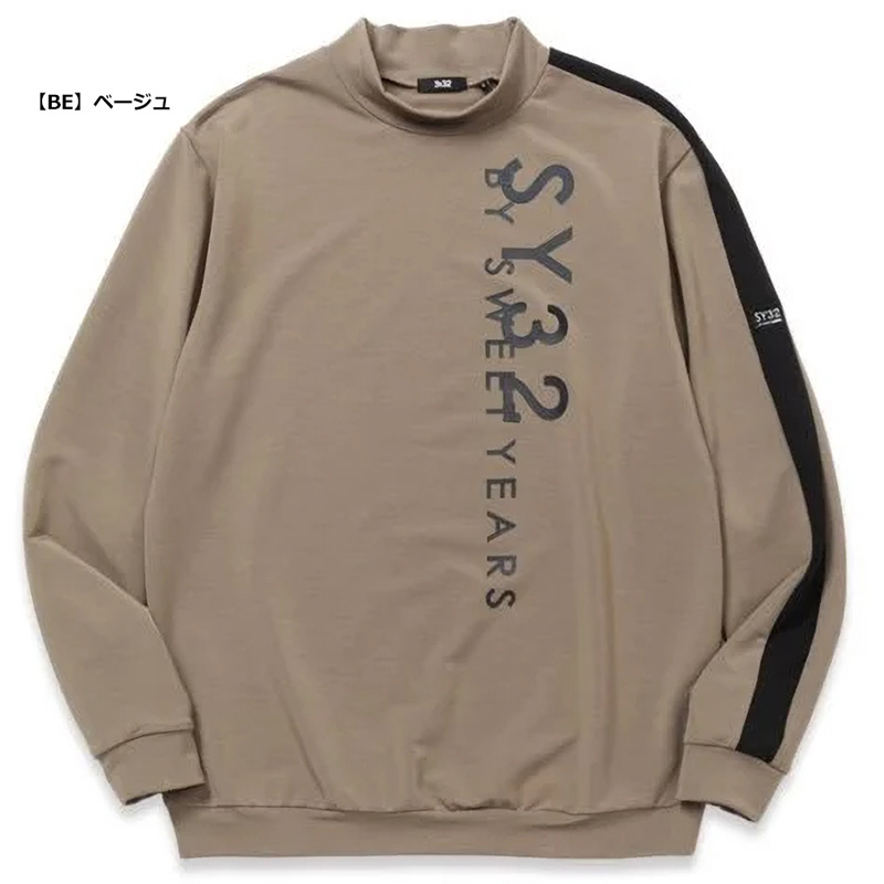SY32 by SWEET YEARS GOLF メンズ モックネック 長袖シャツ SYG