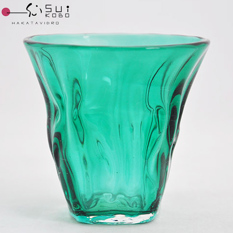 緑色 球形ガラス 約31cm 博多びーどろ 粋工房 大島翡翠 グラス 高さ約8cm ガラス製 NM-12GR