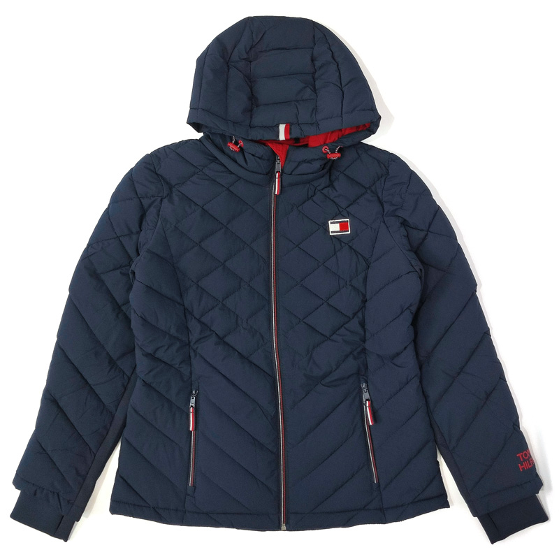 クーポン有 TOMMY HILFIGER トミーヒルフィガー レディース 中綿ジャケット 1612217 ネイビー パッカブル 軽量 ブレサブル 防寒  ゴルフウェア フーディー OCT2