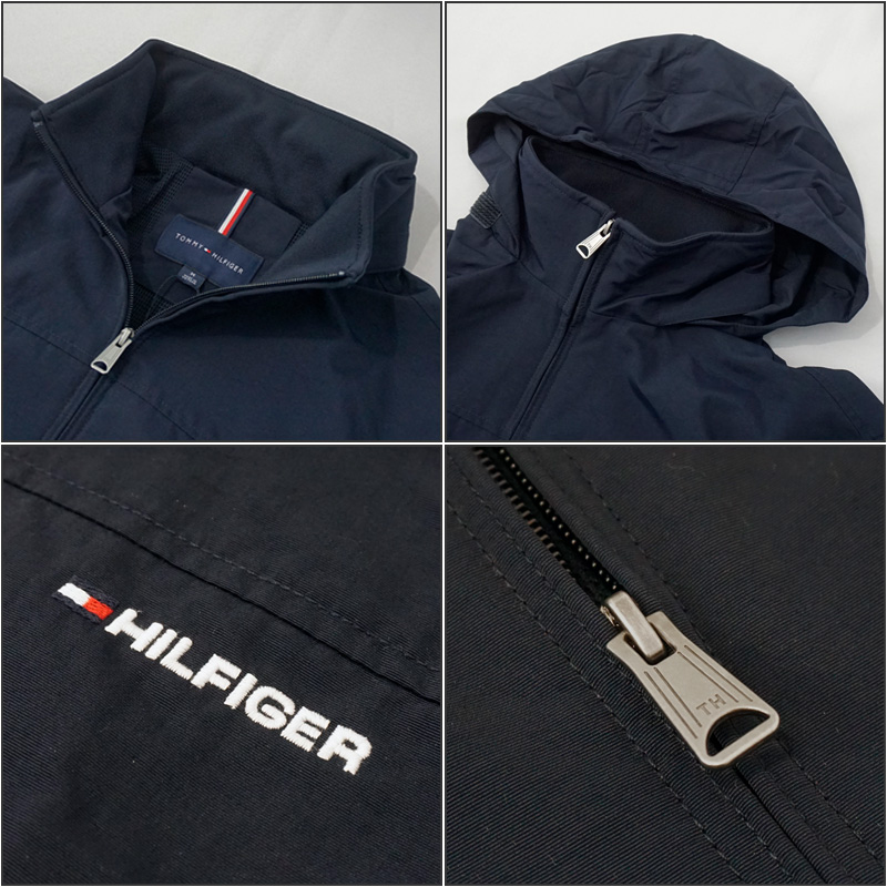 クーポン有 トミーヒルフィガー メンズ フルジップ フード付き 防水ジャケット 78J5245 410 ネイビー TOMMY HILFIGER  ゴルフウェア メンズウェア ブルゾン OCT1