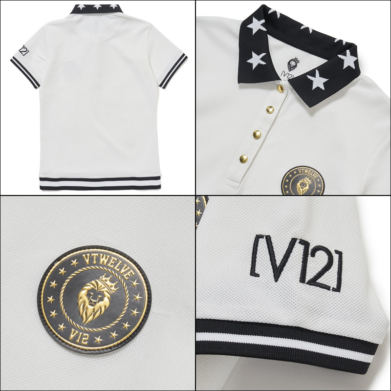 V12 ゴルフ レディース 半袖 ポロシャツ RIB POLO V122110-CT11
