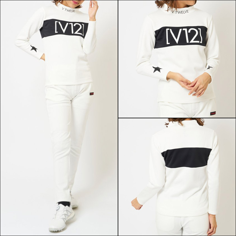 V12 ゴルフ レディース 長袖 モックネック シャツ STD MOCK V122120-CT07 ヴィ・トゥエルヴ 【新品】QCBR ゴルフウェア おしゃれ V12GOLF NOV1 V12（ヴィ・トゥエルヴ） クーポン有 ゴルフ レディース 長袖 モック