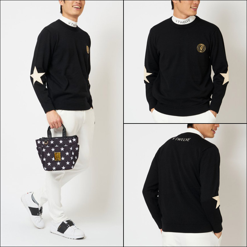 V12（ヴィ・トゥエルヴ） ゴルフ メンズ クルーネック セーター