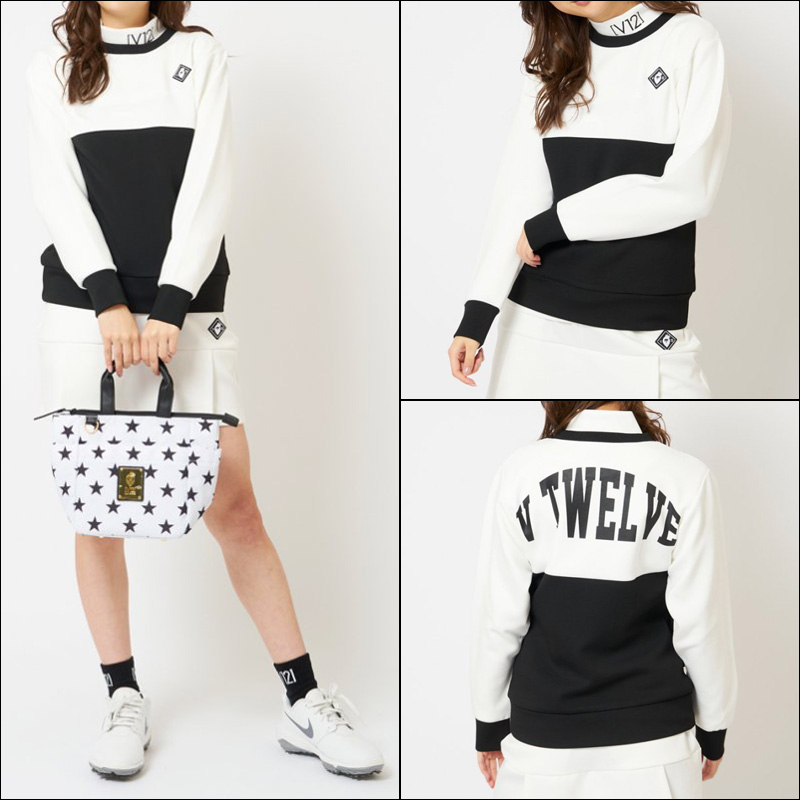 V12（ヴィ・トゥエルヴ） ゴルフ レディース 長袖 スウェット BICOLOR