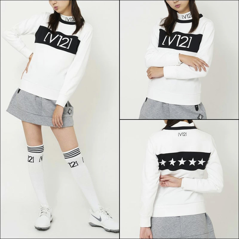 V12（ヴィ・トゥエルヴ） ゴルフ レディース 裏起毛 クルーネック