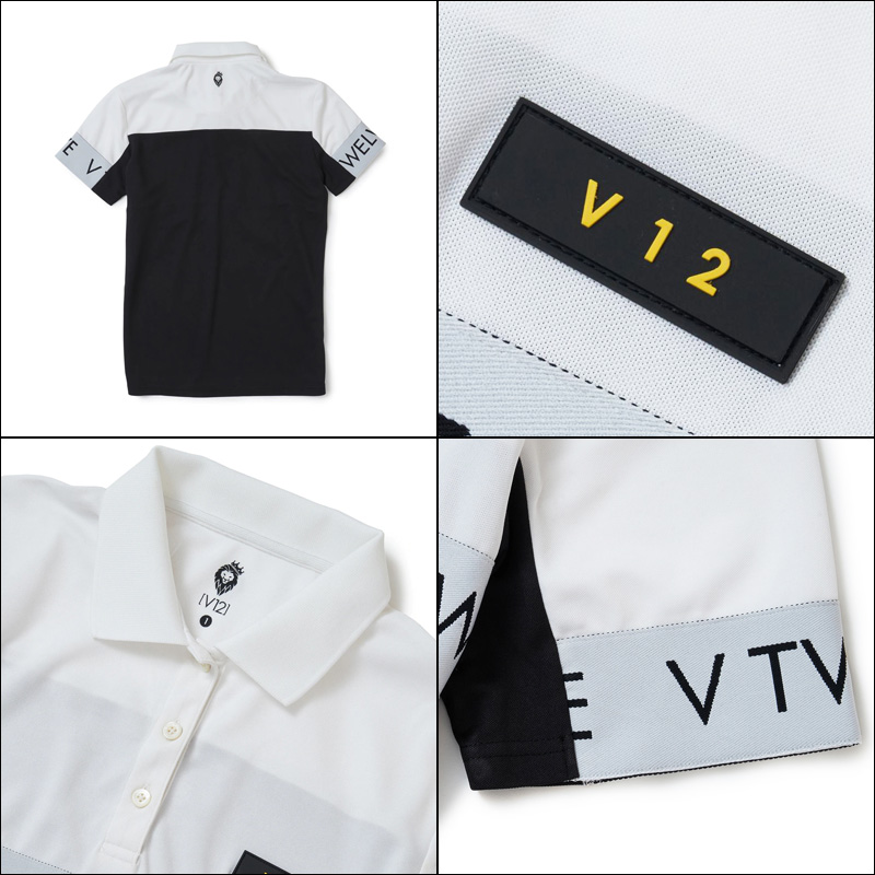 V12 ゴルフ レディース 半袖 ポロシャツ CENTER LIB POLO
