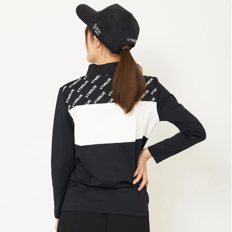 V12（ヴィ・トゥエルヴ） ゴルフ レディース モックネック長袖シャツ