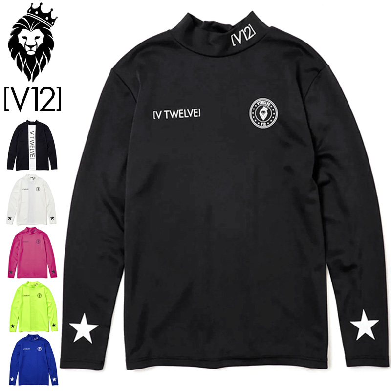 V12　Vtwelve モックネックシャツ V12 ゴルフ メンズ 半袖 ハーフジップ モックネック シャツ ZIP