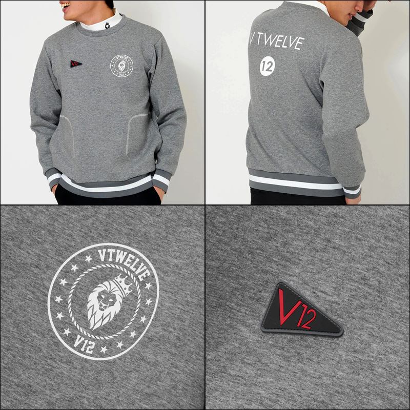 V12（ヴィ・トゥエルヴ） ゴルフ メンズ 長袖 トレーナー MON CREW